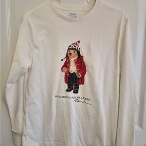 Polo by Ralph Lauren White Long-Sleeve Tee with Polo Bear Graphic